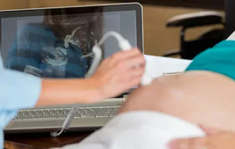 Pregnant woman getting an ultrasound